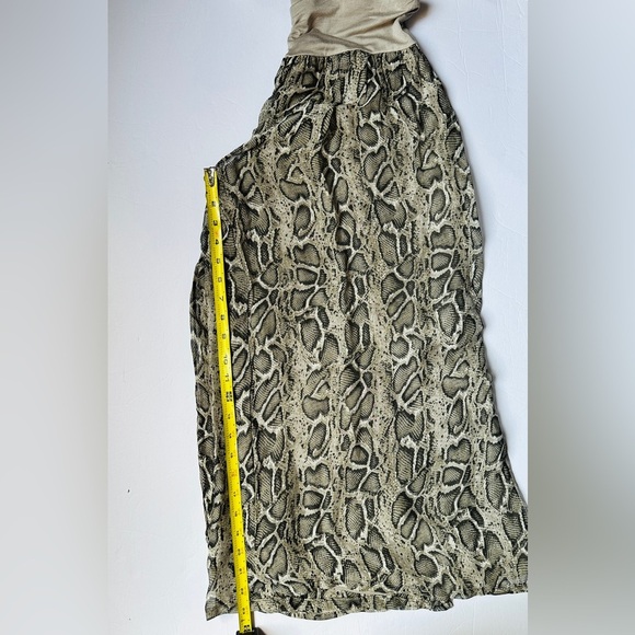 Gigi Moda Silk Snake Print Long Lined Skirt Pants Womens One Size Made Italy - Picture 6 of 8
